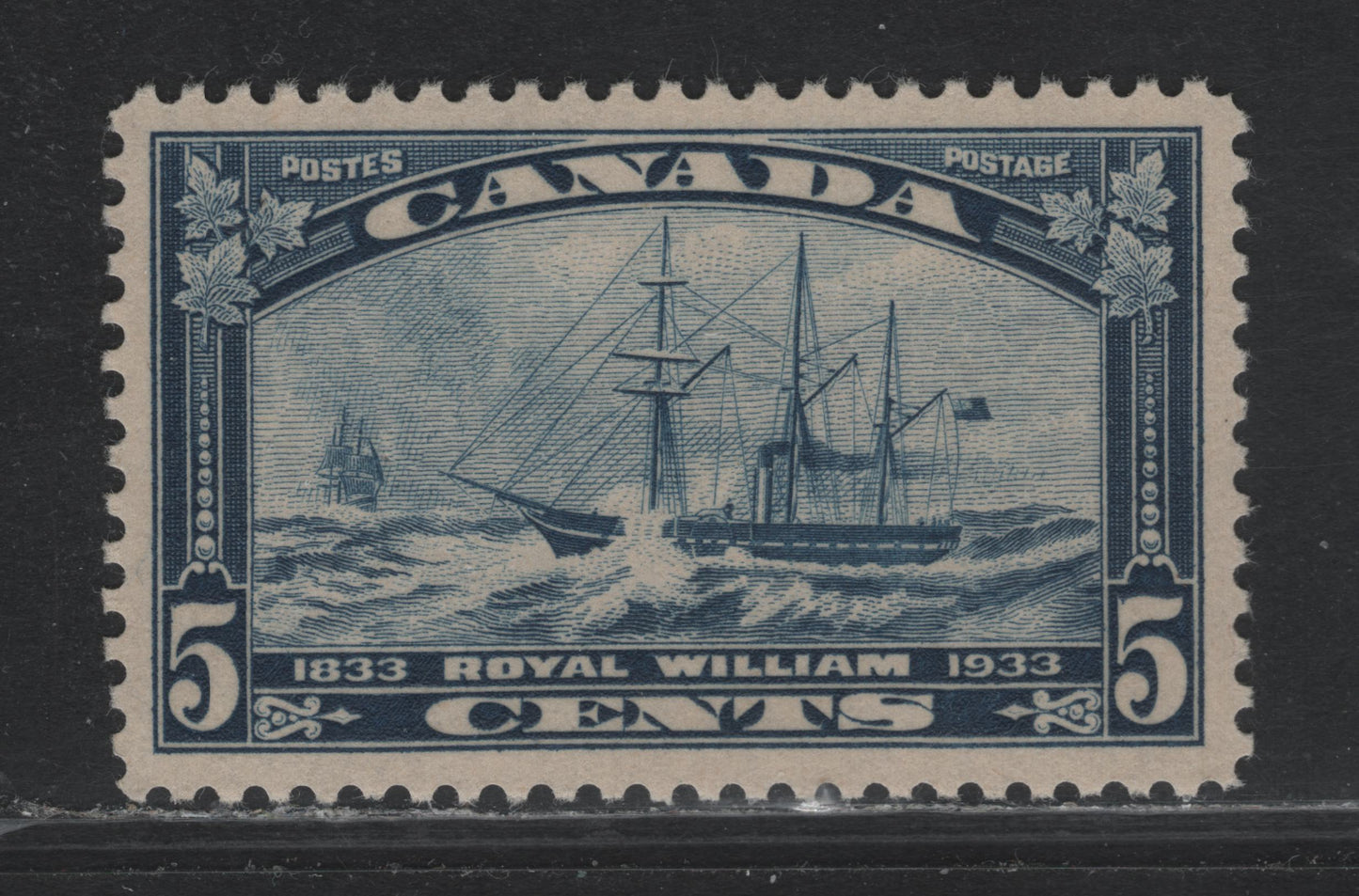 Lot 235 Canada #204 5c Dull Prussian Blue, 1933 Royal William Issue, A VFOG Single, BABN-X Paper, Perf 10.75x10.9