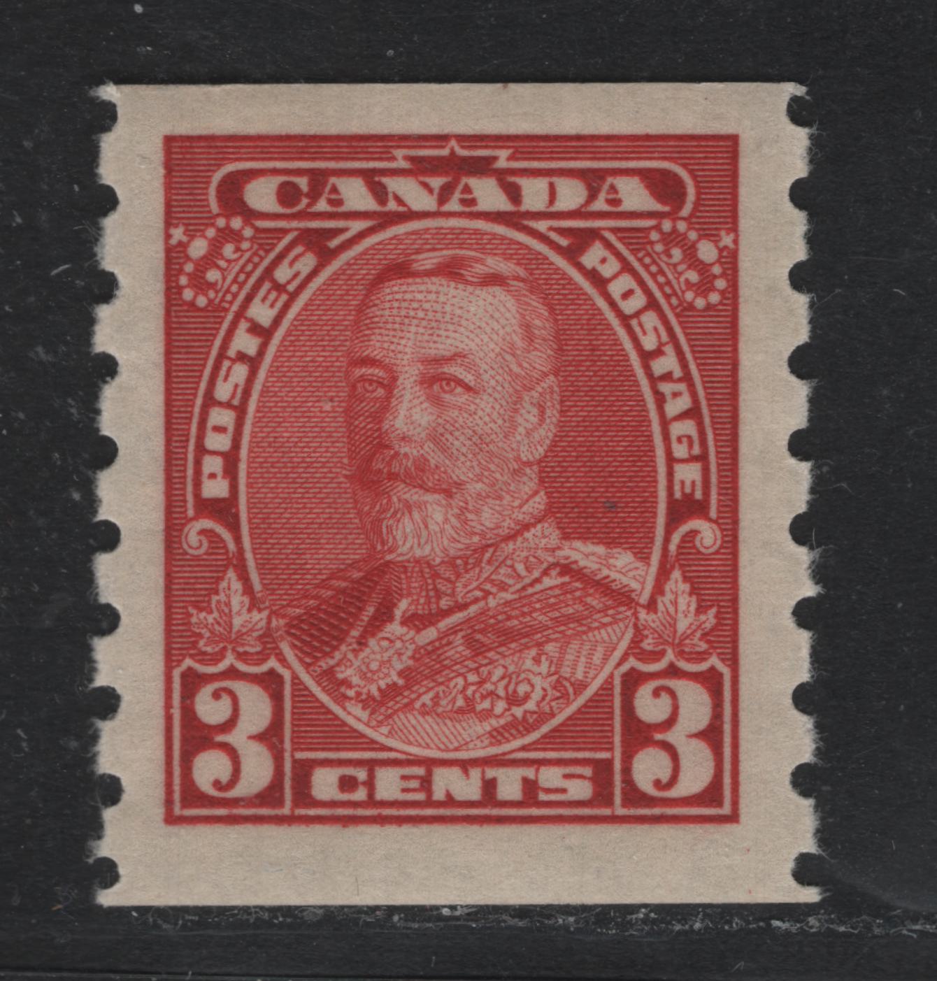 Lot 287 Canada SC#230 3c Carmine King George V, 1935-1937 Dated Die Issue, A VFOG Single On CBN-CCCC Paper