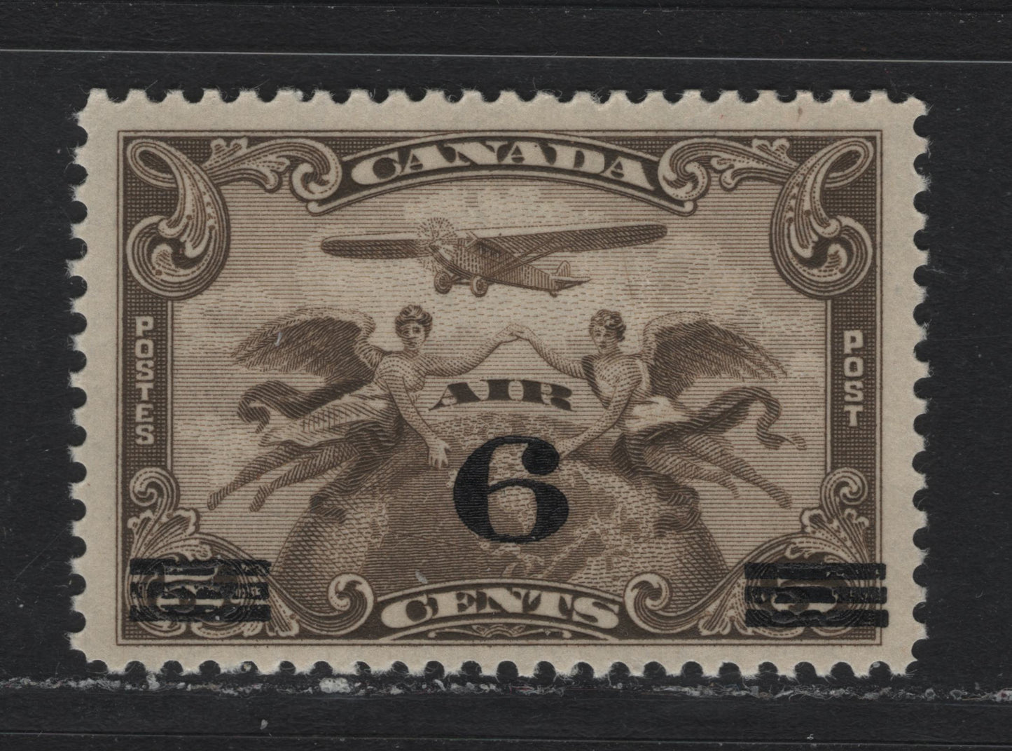 Lot 292 Canada (C) #C3 6c Brown Olive, 1932 Airmail Issue, A VFNH Single, ABN-M Paper