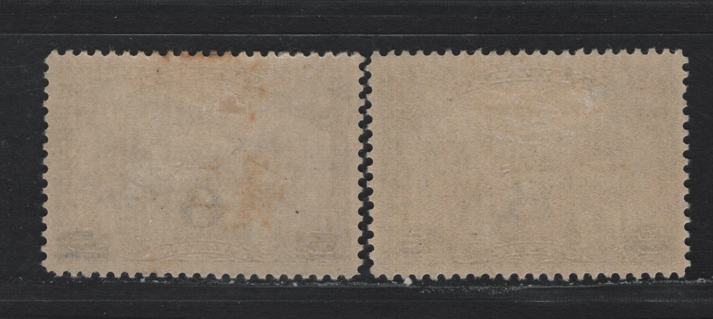 Lot 293 Canada #C3 6c on 5c Olive Brown, 1932 Airmail Issue, 2 VFOG Singles, Two Slightly Different Shades, ABN-M Paper