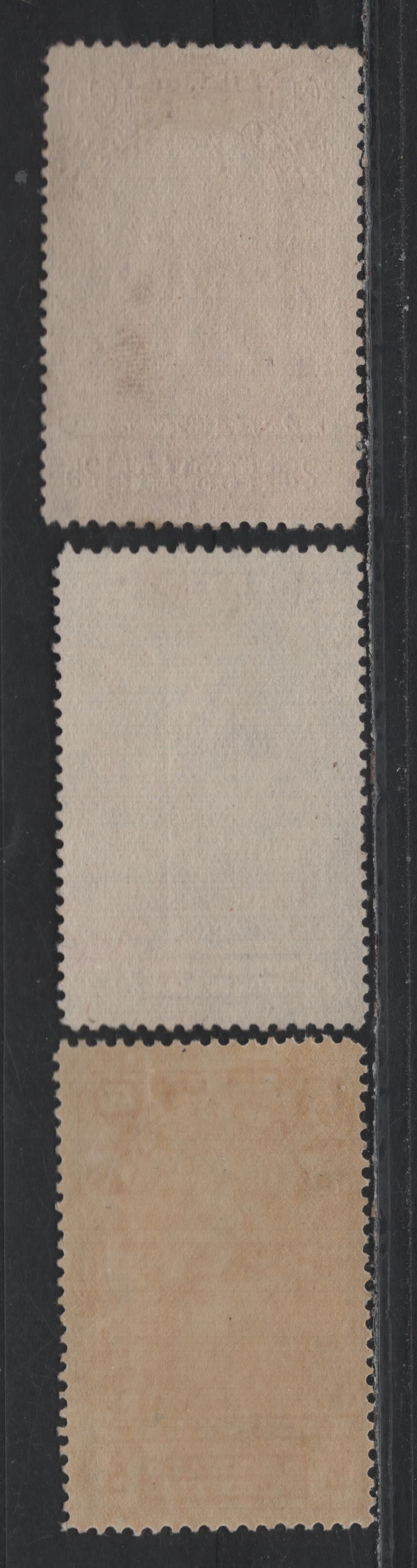 Lot 3 Canada - Alberta (C) Van Dam#AL27, AL30-30a 5c - 25c Pale Brown - Lake Red, 1910-1930 Justice Seated Law Issue, 3 FOG & Unused Singles, 25c's Have No Gum, Province Of Alberta