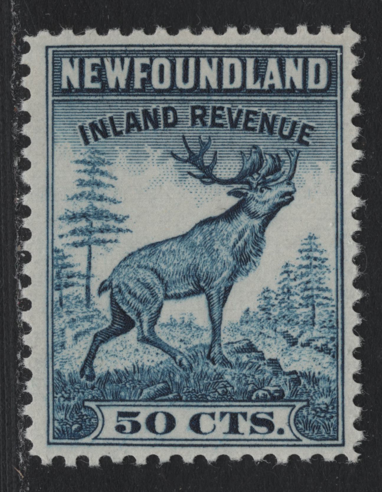 Lot 31 Newfoundland (C) Van Dam#NFR39 50c Blue, 1942 Caribou Issue, A VFOG Single, Bradbury Wilkinson Printing, Perf 12