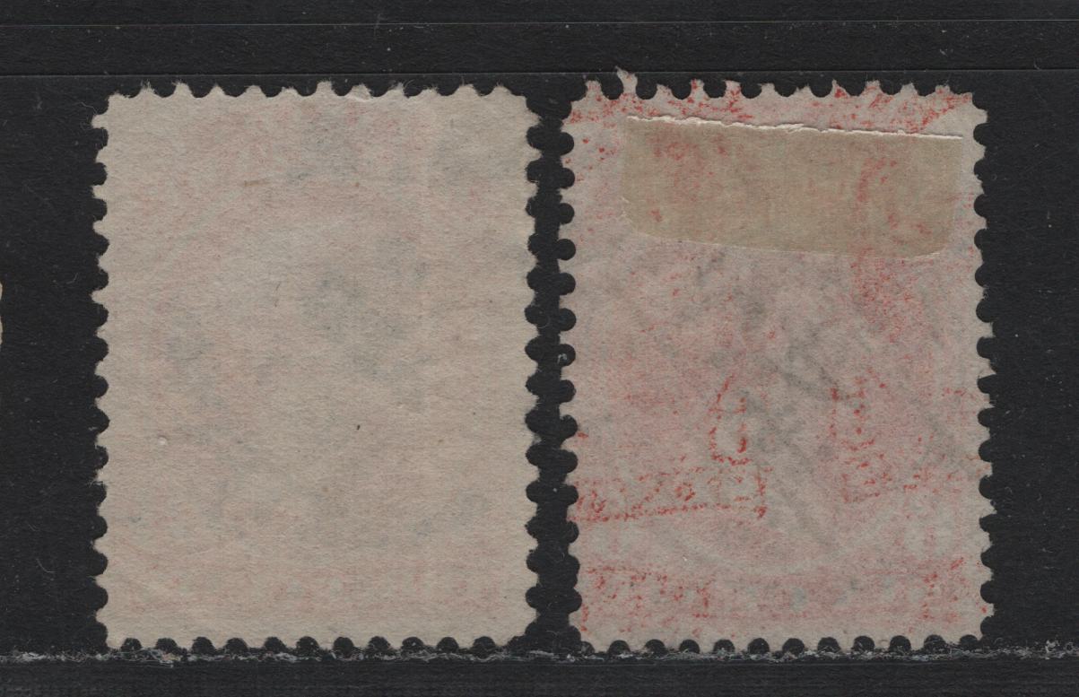 Lot 64 Canada Van Dam#FB20, FB23 3c - 6c Red - Deep Red, 1865 Second Bill Issue, 2 Very Fine Used Singles