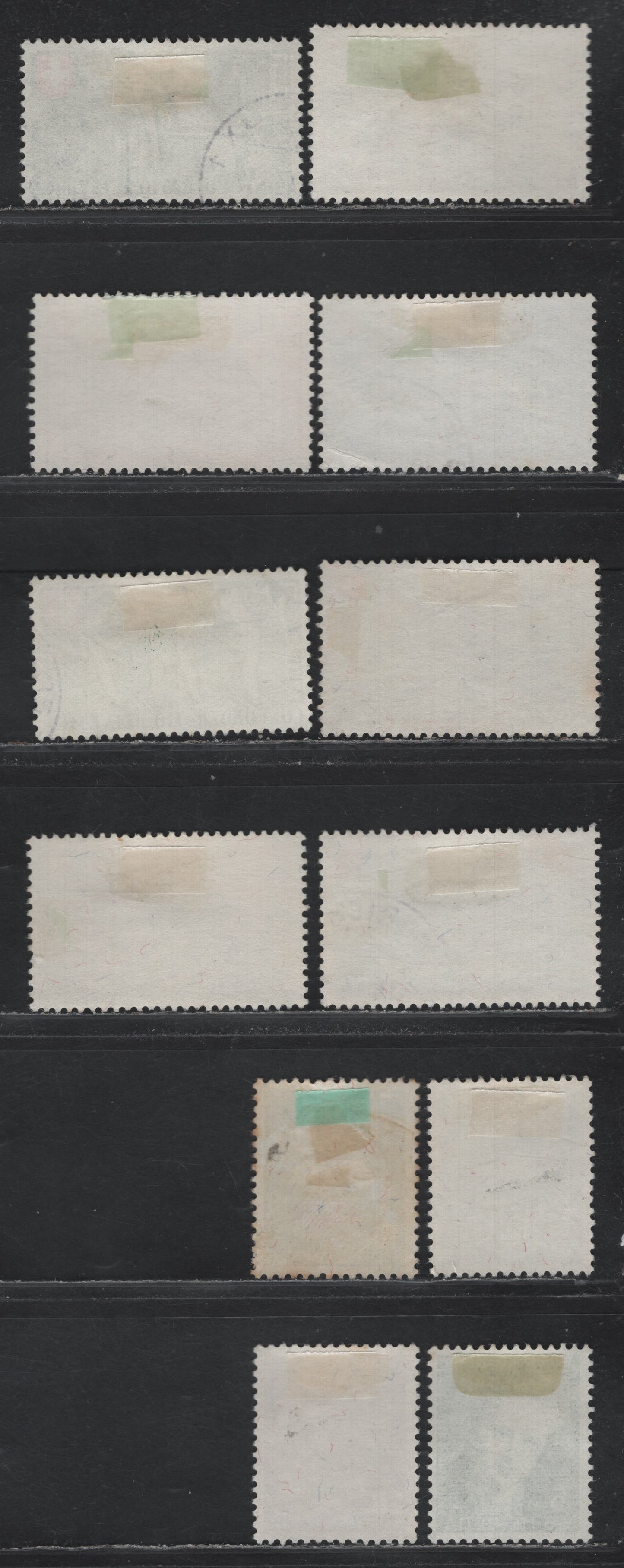 Lot 124 Switzerland Scott#B154-B165 5c+5c - 30c+10c Green - Dark Blue & Gray Lilac , 1946-1947 Semi Postal - Professional Education of Invalids Issues, 12 Fine/Very Fine Used Singles, B157 Has A Diagonal Crease At LR