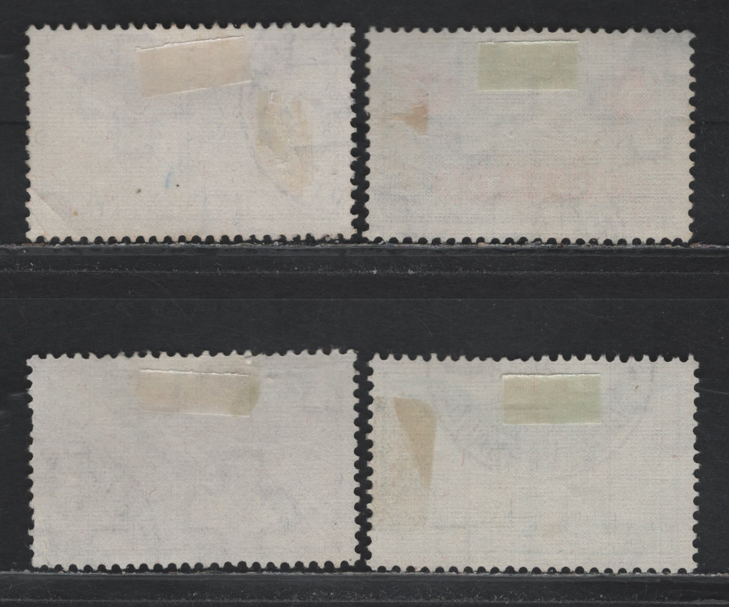 Lot 130 Switzerland Scott#C9a, C10a, C12a, C15a 50c - 1fr Gray Green & Scarlet - Violet & Deep Violet , 1933-1937 Airmail Issue, 4 Very Fine Used Singles, Grilled Gum