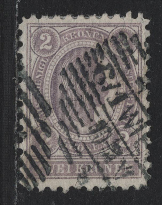 Lot 186 Austria Scott#84 2kr Gray Lilac , 1899 Franz Joseph Sideface Issue, A Fine Used Single, Scarce Line Perf 10.5