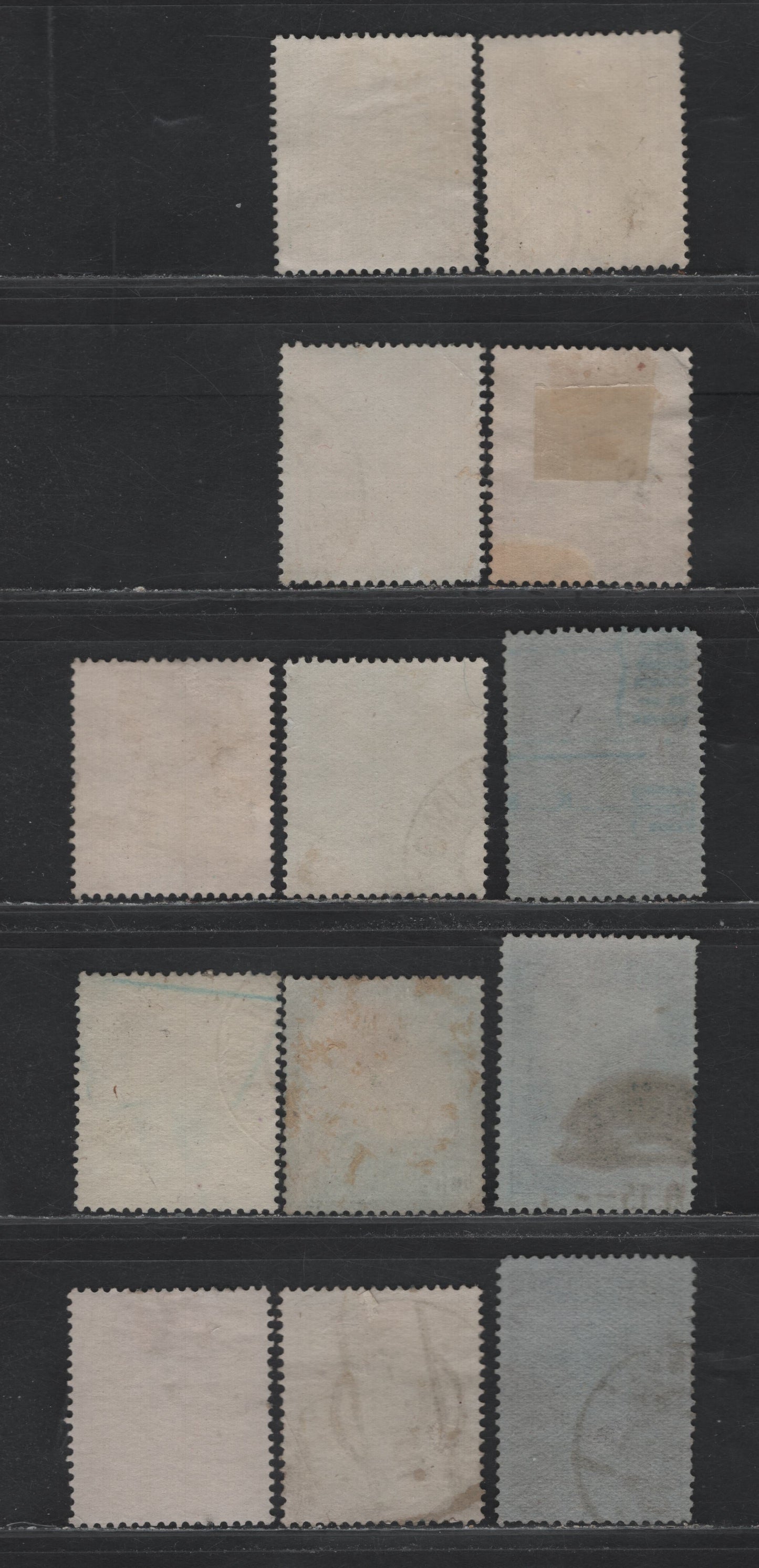 Lot 214 Austria Scott#110a-112a, 113b, 114a, 116a-120a, 122c, 123a, 124c 1h - 1k Gray Black - Purple , 1908-1916 Royal Family Issue, 13 Fine/Very Fine Used Singles, Chalky & Grayish Papers, 35h Has A Tiny Corner Crease