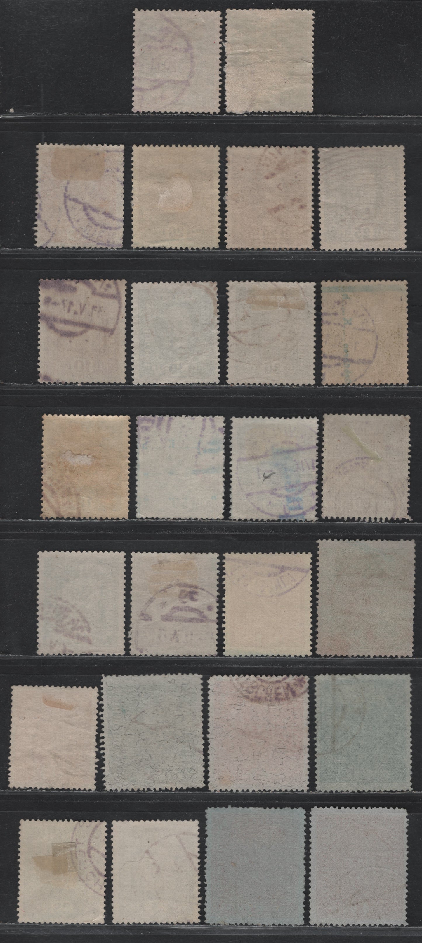 Lot 216 Austria Scott#145-160, 164-a, 165, 173 3h - 3k Violet - Carmine Rose , 1916-1918 Crown, Arms & Franz Josef Issue, 26 Fine/Very Fine Used Singles, Includes Extra Shades Of 5h, 12h, 20h, 25h, 30h & Both Types 1 & 2 Of 2k Light Blue