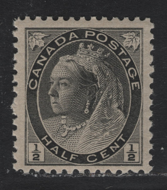 Lot 6 Canada (C) #74 1/2c Black , 1898-1902 Numeral Issue, A VFNH Single, ABN-NN Paper, Perf 11.9, This Paper Is Scarcer Than The Other Vertical Wove Papers.
