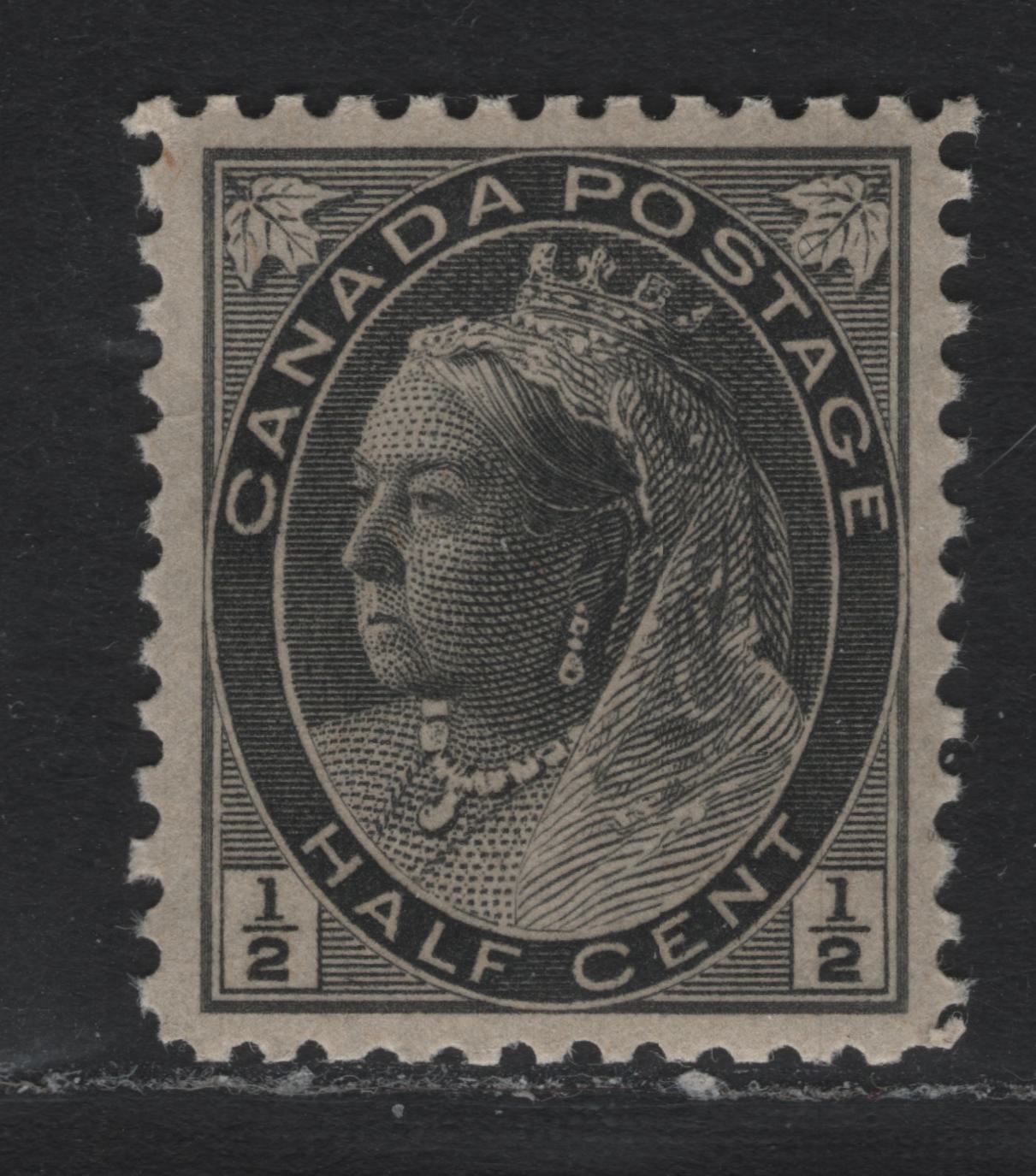 Lot 7 Canada (C) #74 1/2c Black , 1898-1902 Numeral Issue, A VFNH Single, ABN-A Paper, Perf 12