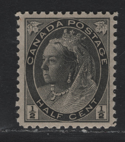 Lot 7 Canada (C) #74 1/2c Black , 1898-1902 Numeral Issue, A VFNH Single, ABN-A Paper, Perf 12