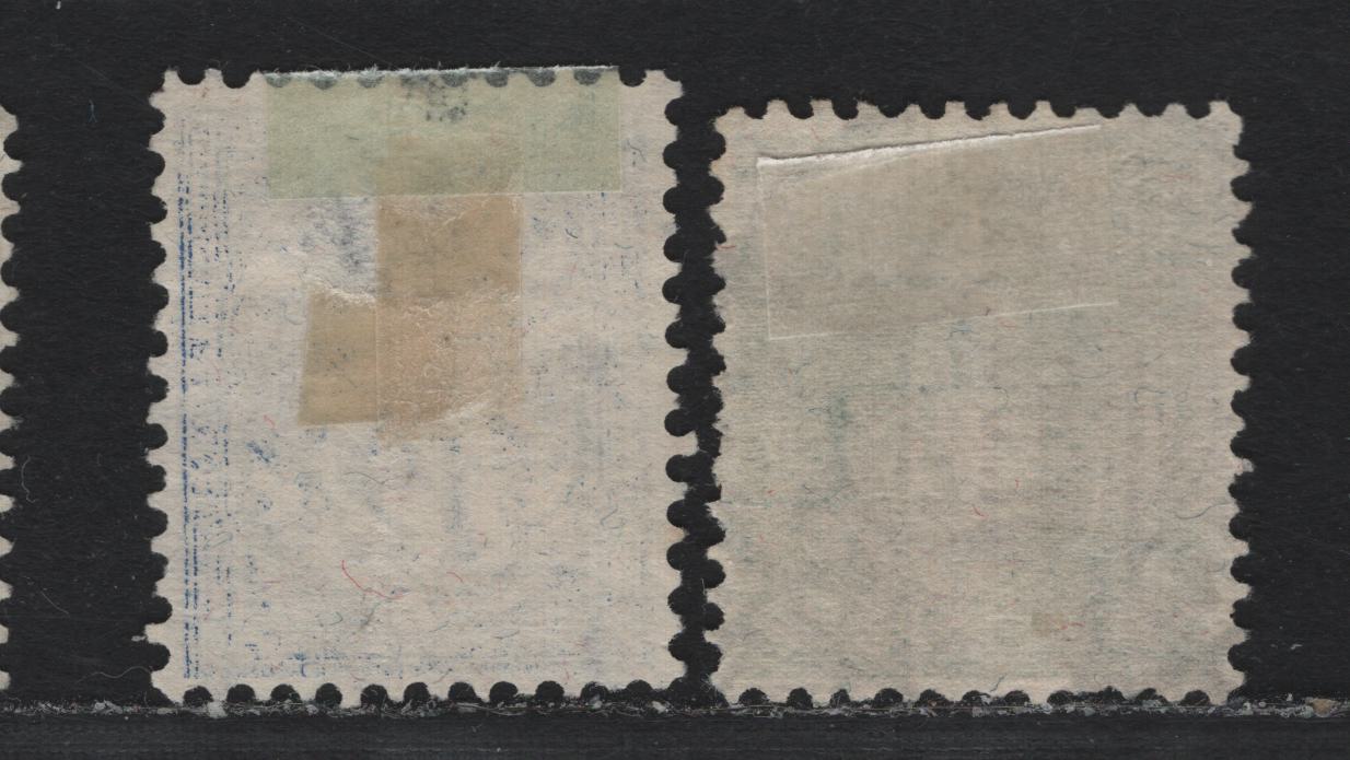 Lot 77 Switzerland Scott#117, 123 12c - 50c Ultramarine - Gray Green , 1905-1907 Helvetia - Numeral Issues, 2 Very Fine Used Singles, Crosses Wmk, Granite Paper