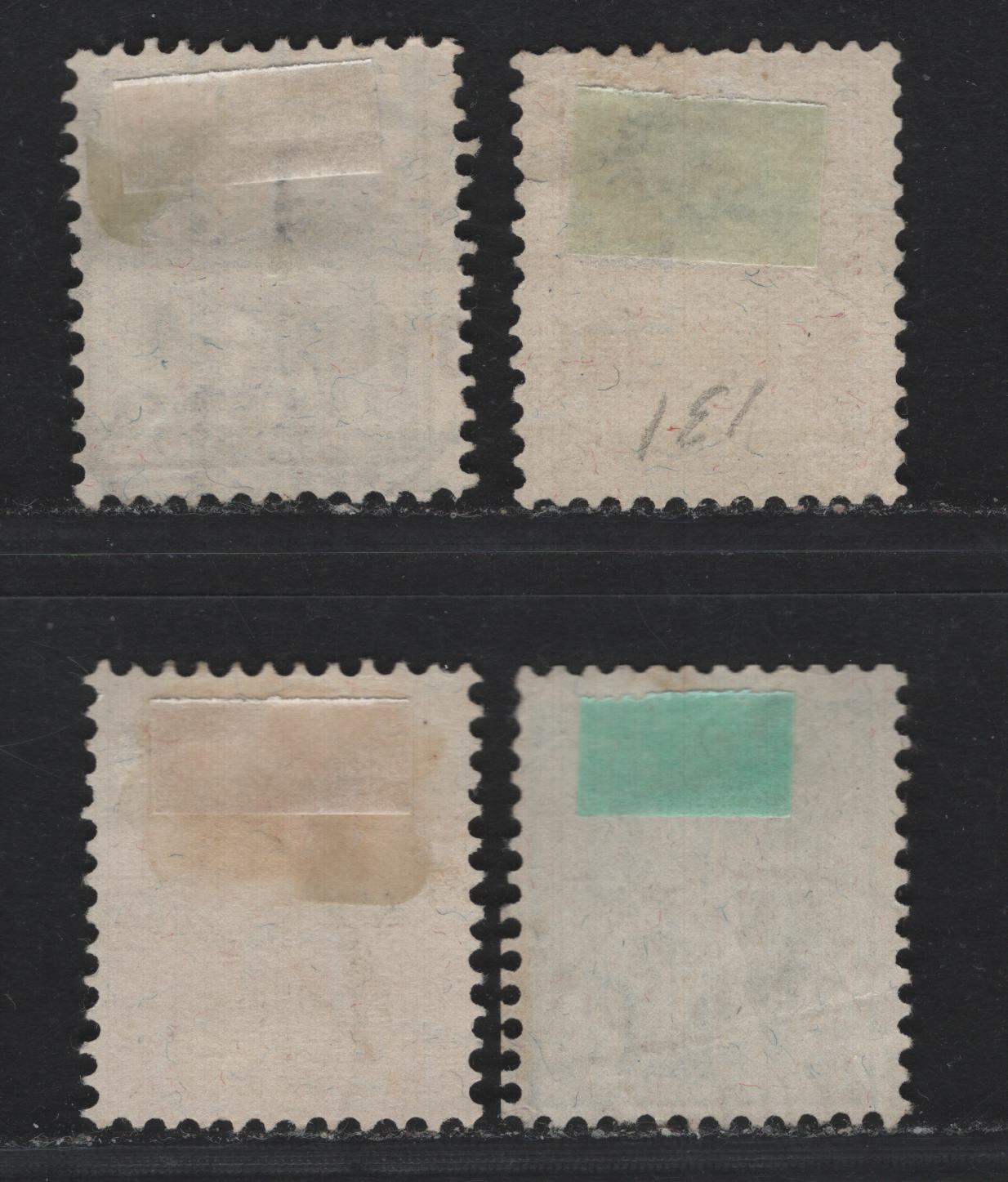 Lot 80 Switzerland Scott#126, 128, 130-131 2c - 15c Pale Bistre - Red Violet , 1907-1925 William Tell's SON & Helvetia Issue, 4 Very Good/Fine Used Singles, Light Corner Crease On 15c