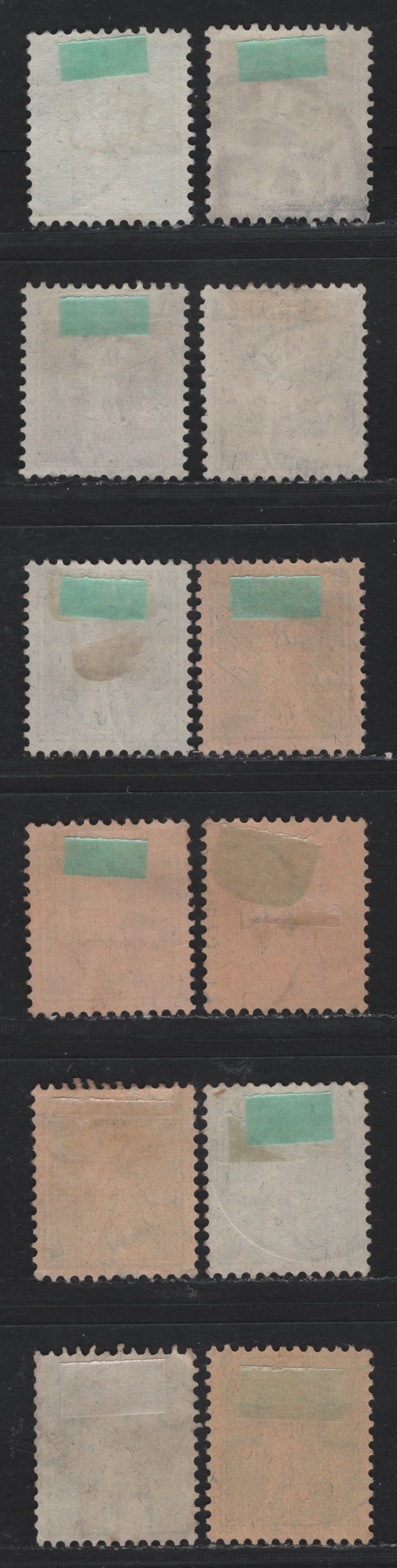 Lot 85 Switzerland Scott#148-149, 151, 153-155, 157-158, 160, 161, 162c, 163 5c - 7.5c Green - Deep Green , 1909-1930 William Tell's SON & Helvetia Issue, 12 Fine/Very Fine Used Singles, Original Design - First Redrawing & Second Redrawing