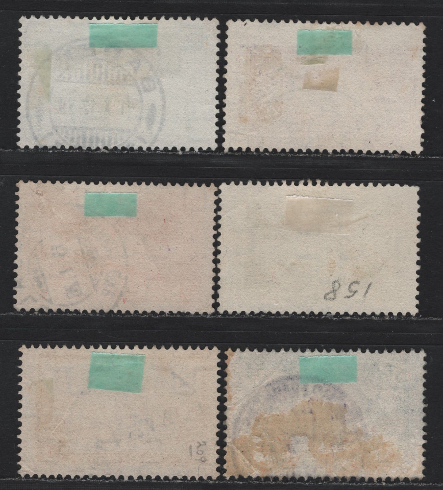 Lot 88 Switzerland Scott#181-184, 206, 209 3fr - 10fr Prussian Green - Dull Violet , 1914-1931 Pictorial Definitives, 6 Fine/Very Fine Used Singles