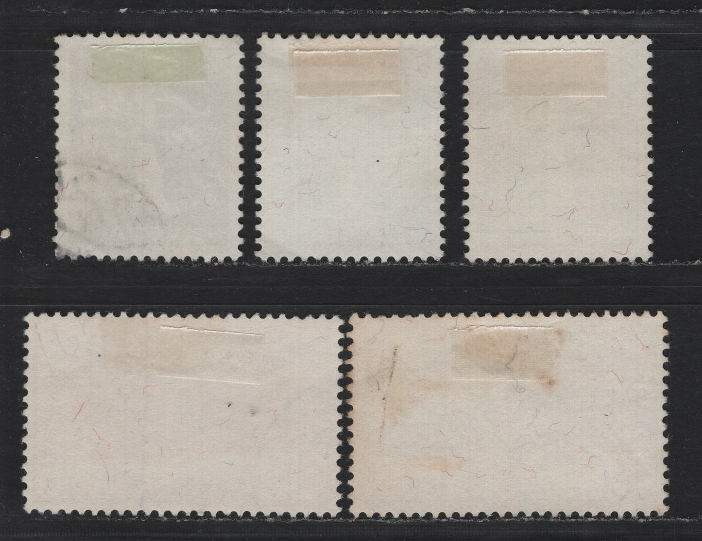 Lot 99 Switzerland Scott#261, 263, 267-269 10c - 30c Gray Brown - Violet Blue , 1939 National Exposition - 75th Anniv of Red Cross Issues, 5 Very Fine Used Singles, Granite Paper, Inscribed In German & Italian