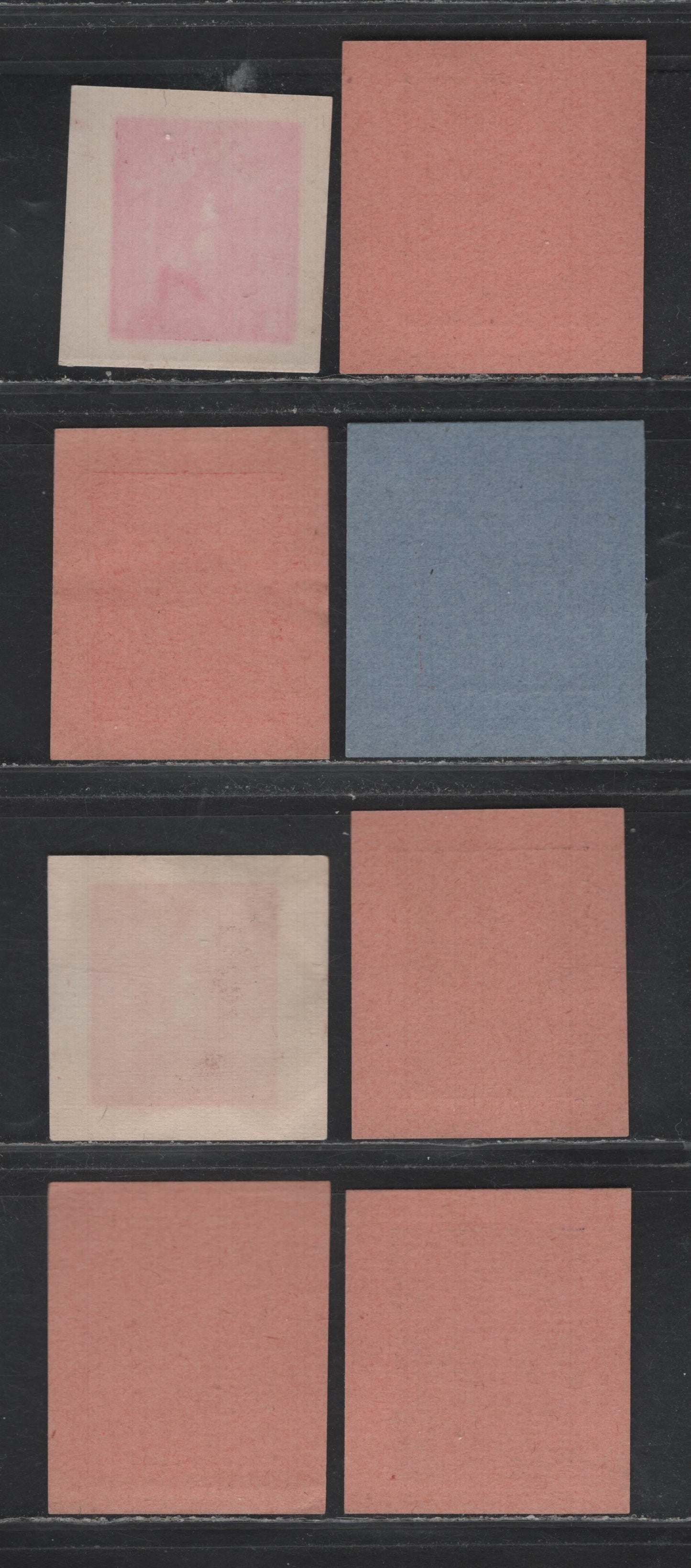 Lot 319 Nicaragua & Salvador (C) #  , 1890 Seebeck Issue, 8 Very Fine Unused Cut Squares, Fresh & With Good Margins