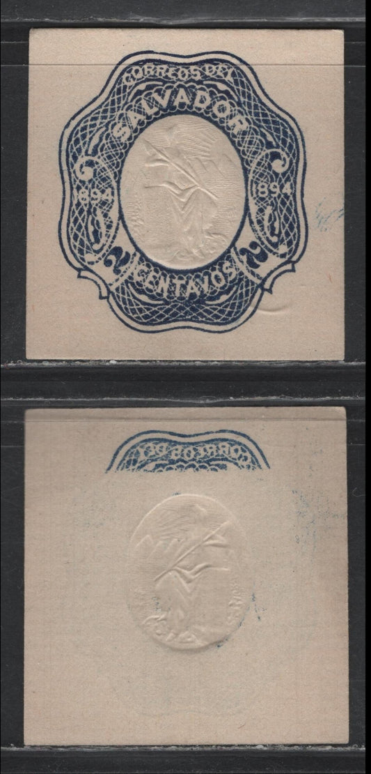 Lot 321 El Salvador (C) 1894 Issue, A Very Fine Unused Cut Squares, Showing Partial Offset On Back