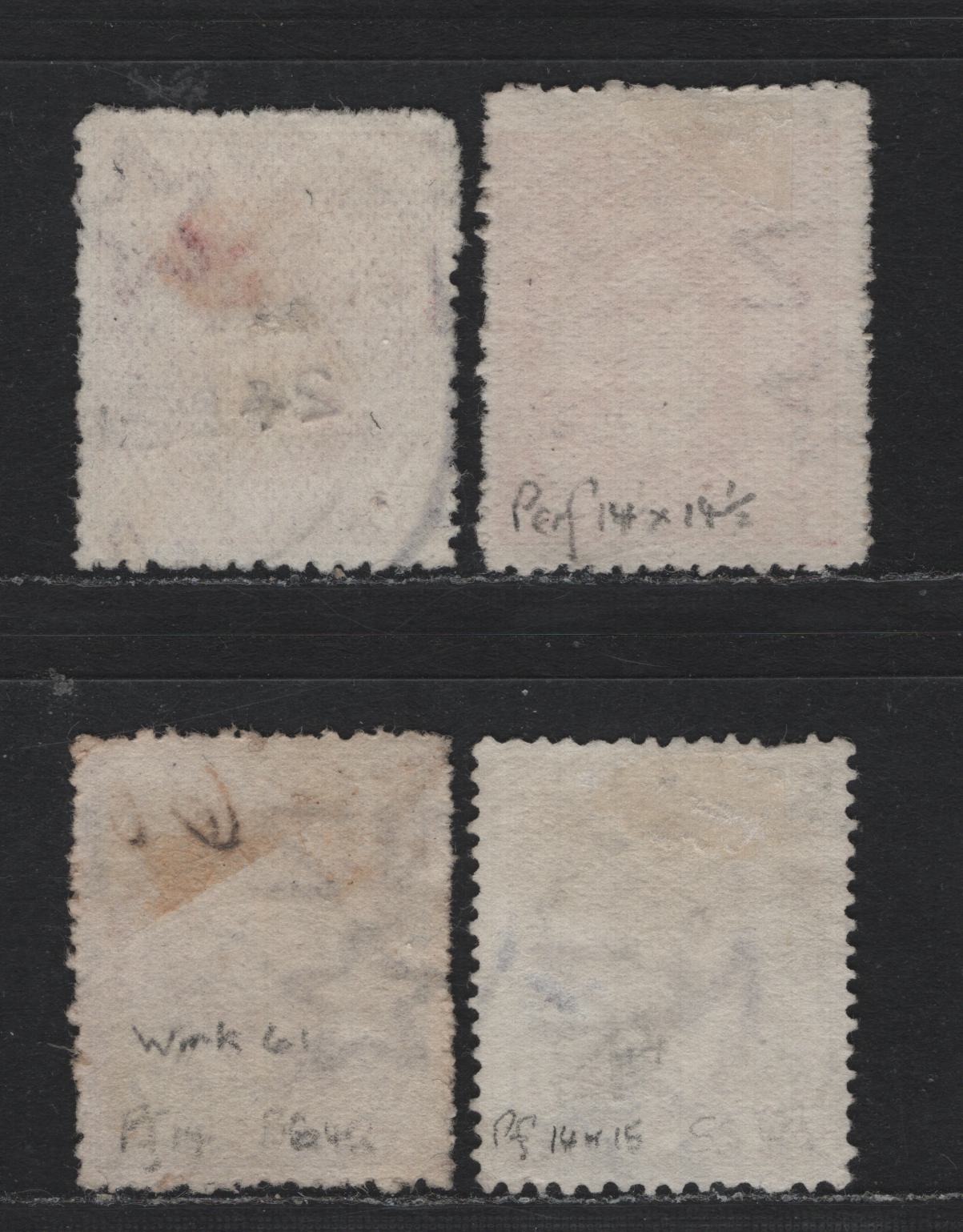 Lot 352B Cook Islands (C) Gibbons#38-a, 42-42 1d - 1.5d Red =- Deep Mauve , 1907-1919 Queen Makea Takau Issue, 4 Very Good/Fine/Very Fine Used Singles, Star & NZ Sideways & Upright Wmks, Ordinary & Chalky Papers, Perfs 14 & 14x15.