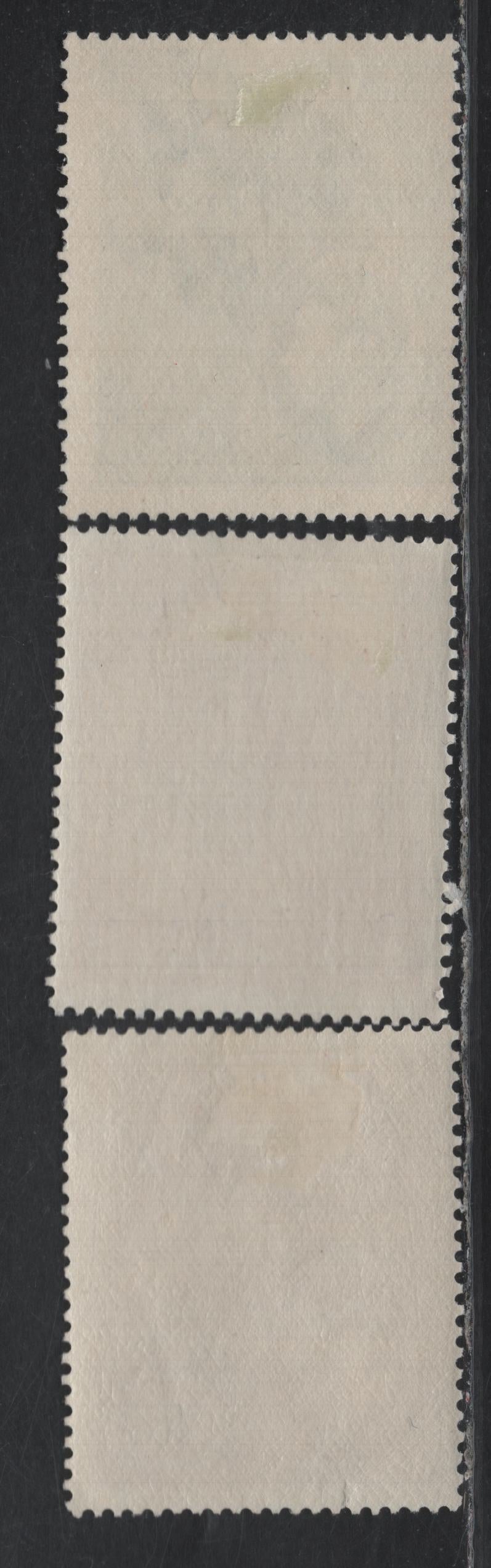 Lot 405 Seychelles (C) Gibbons#1383a, 136a, 135 2c - 9c Purple Brown - Gray Blue , 1938-1949 KGVI Pictorial Issue, 3 F/VFOG Singles, Chalky Paper Printings
