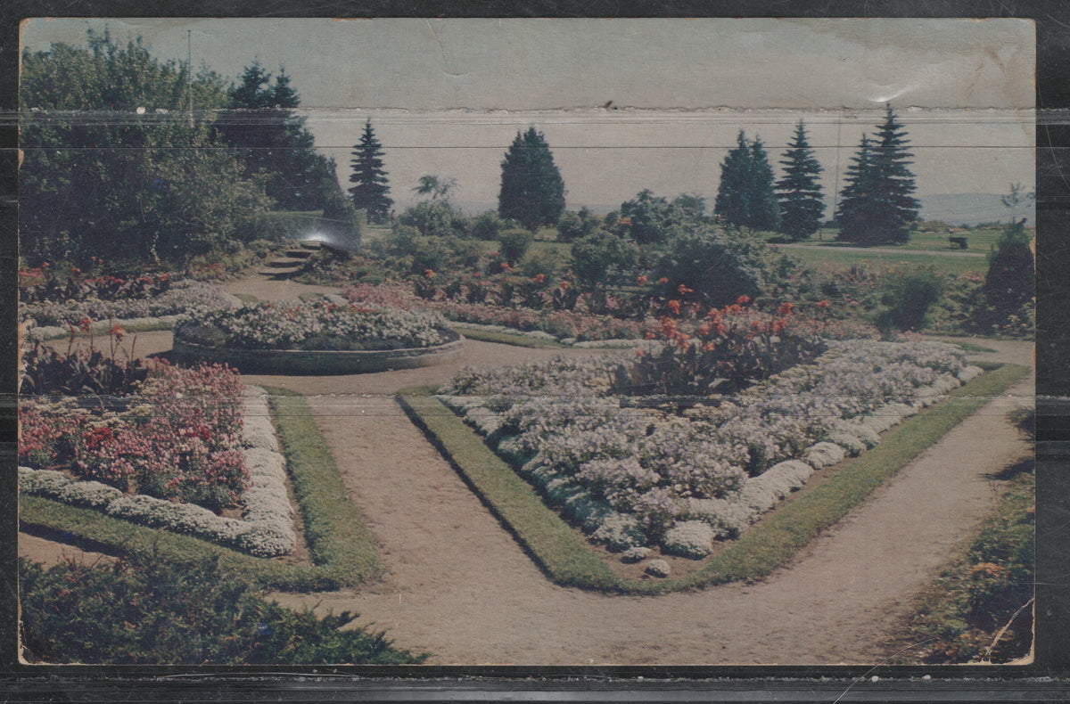 Lot 330 Canada SC#J17 4c Milky Violet Numeral, 1935-1967 Fourth Postage Due Issue, A F-VF Pair Used On 1961 Colour Postcard