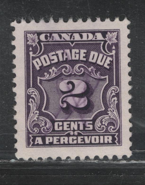 Lot 346 Canada SC#J16var 2c Dark Violet Numeral, 1935-1967 Fourth Postage Due Issue, A VF Used Single Fluorescent CBNE-D Paper, Unlisted in Unitrade