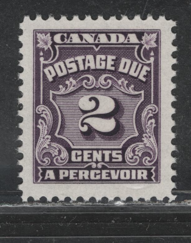 Lot 347 Canada SC#J16var 2c Blackish Lilac Numeral, 1935-1967 Fourth Postage Due Issue, A VFNH Single On Unlisted LF CBNE-A Paper, Very Scarce