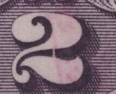 Lot 359 Canada #J16var 2c Violet - Deep Rose Lilac , 1935-1965 4th Postage Due Issue, 2 Fine Used Singles, Unlisted Plate Flaws, Both On DF Paper, Unchecked As To Perf