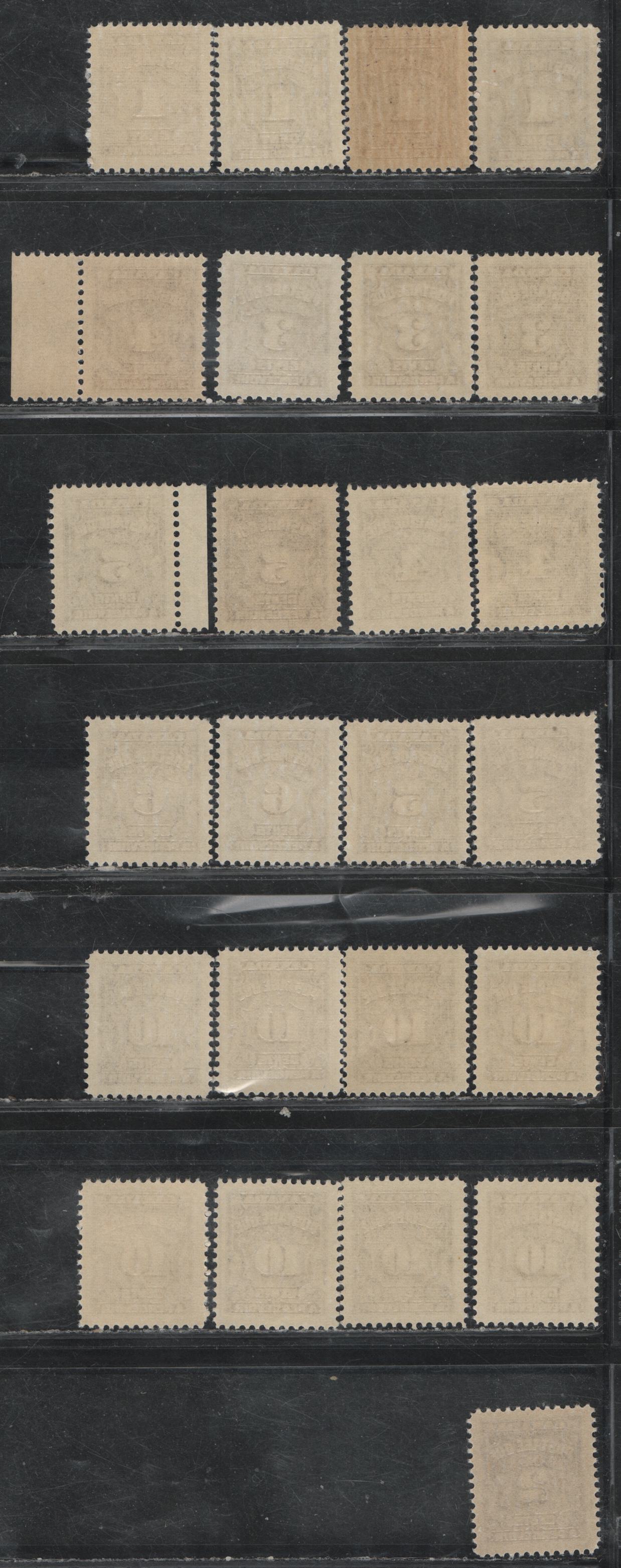 Lot 396 Canada SC#J15/J20 1c-10c Deep Rose Lilac & Violet Shades Numeral, 1935-1967 Fourth Postage Due Issue, 25 VFNH Singles On A Variety of DF Papers, Varying In Fluorescence From 1-2,  All Different From The 1-10c Stamps in Other Lots