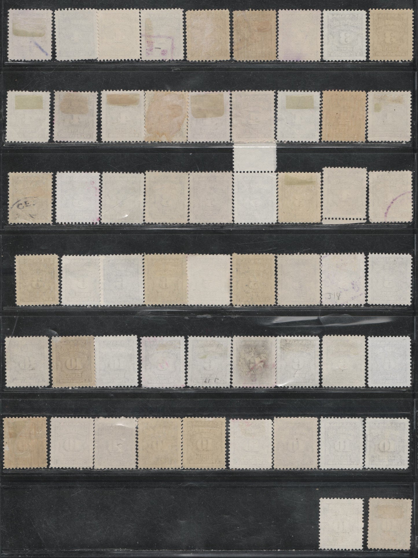 Lot 399 Canada SC#J16B/J20b 3c-10c  Violet Shades, Deep Rose Lilac Shades 56 VF Used Singles Showing the FULL Range Of Shades & Paper Types On Which These Stamps Were Printed, Including Red Violet Shades
