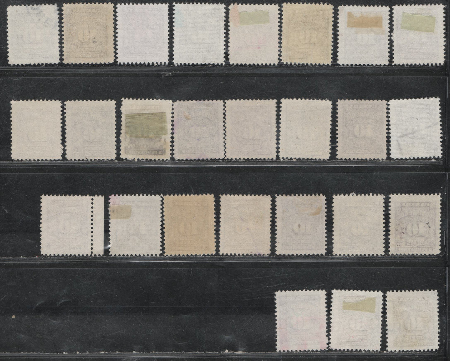 Lot 402 Canada SC#J17/J20b 4c-10c Violet Shades, Deep Rose Lilac, Milky Violet 86 Fine Used Singles Showing the FULL Range Of Shades & Papers On Which These Stamps Were Printed, Including Red Violet Shades & The Scarce CBN-VVVVVVV Toned Paper