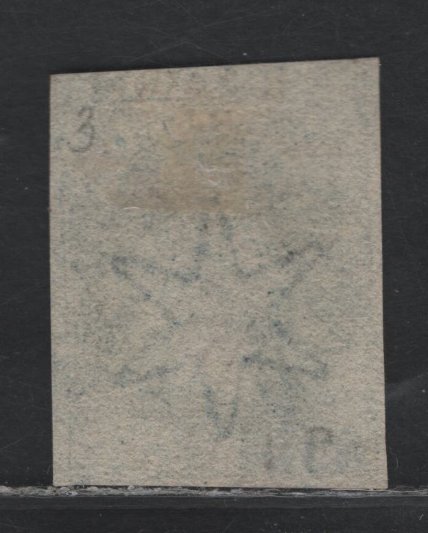Lot 327 Australia - South Australia SG#3 6d Deep Blue , 1855 Perkins Bacon Courbould Head Issue, A Fine Used Single, 2 Full Margins, One Margin Just Clear To Full & One Just Touching Along The Top