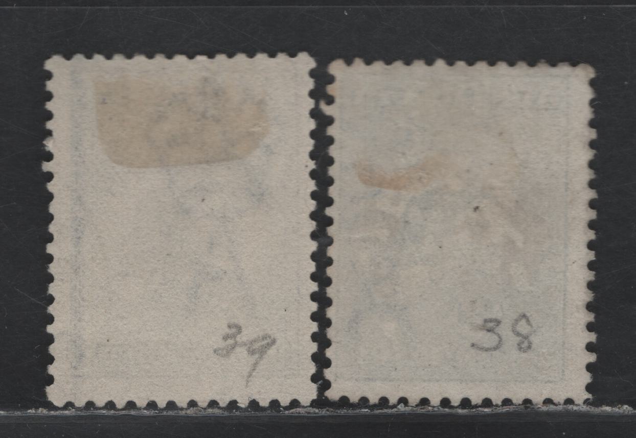 Lot 364 Australia SG#24-25 2d - 2.5d Gray - Indigo , 1915 Kangaroo & Map Issue, 2 Fine/Very Fine Used Singles, Dies 1 & 2, Second Wmk (Pointy Crown Over A)