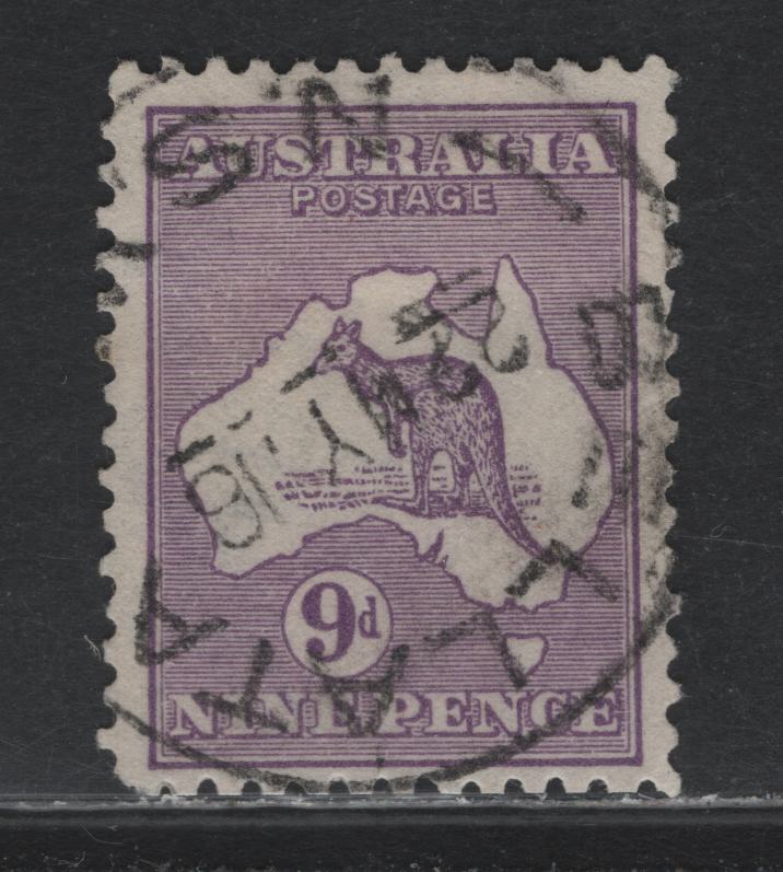 Lot 366 Australia SG#27 9d Violet , 1915 Kangaroo & Map Issue, A Very Fine Used Single, 2nd Wmk, SON May 22 1916 Bellata NSW Cancel