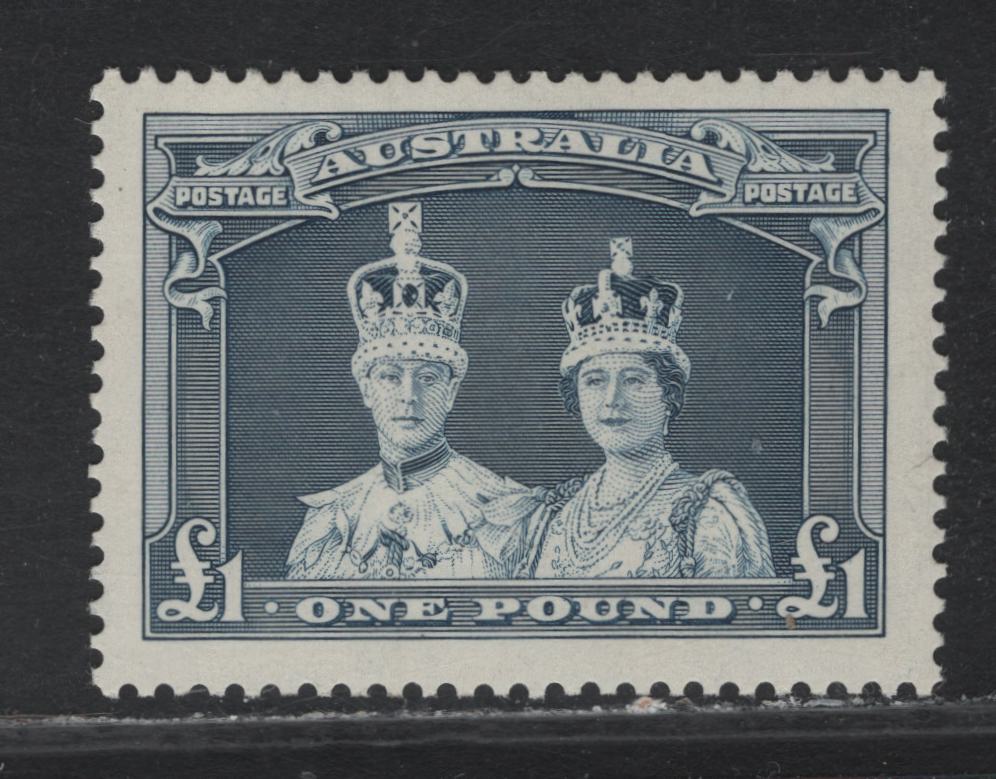 Lot 377 Australia SG#178 £1 Bluish Slate , 1937-1949 Robes High Value Issue, A VFOG Single, Chalky Paper