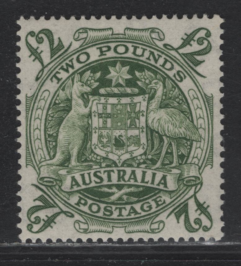 Lot 378 Australia SG#224d £2 Green , 1948-1956 Arms High Value Issue, A VFOG Single