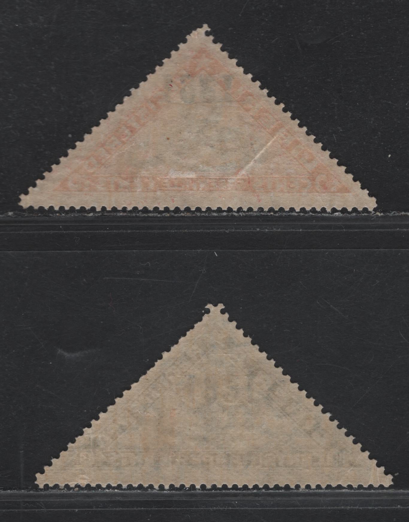 Lot 398 Liberia SC#F26-F27 10c Red & Black - Ultramarine & Black , 1921 Gabon Viper Registration Issue, 2 F/VFOG Singles, Inverted Overprint