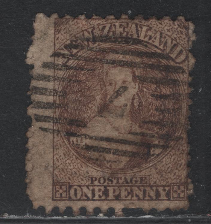 Lot 311 New Zealand SG#128 1d Brown Lilac , 1871-1873 Chalon Heads Issue, A Good Used Single, Perf 10x12.5, Large Star Wmk, Issued In New Colors.