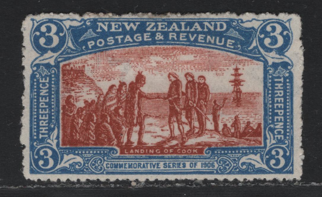 Lot 334 New Zealand SG#372 3d Red Brown & Blue , 1906 Christchurch Exhibition Issue, A Very Fine Unused Single