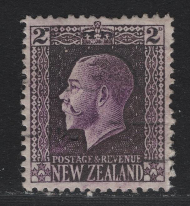 Lot 348 New Zealand SG#417a 2d Bright Violet , 1915-1930 Perkins Bacon KGV Engraved Sideface Issue, A Very Fine Used Single, Perf 14x14.5, Scarce Postally Used Example With Light Machine Cancel