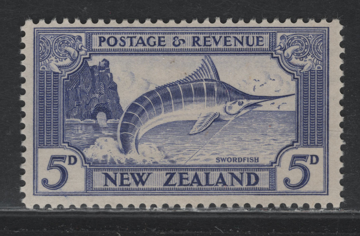 Lot 364 New Zealand SG#563c 5d Ultramarine , 1935-1936 Pictorial Issue, A VFOG Single, Perf 13.75x13.8