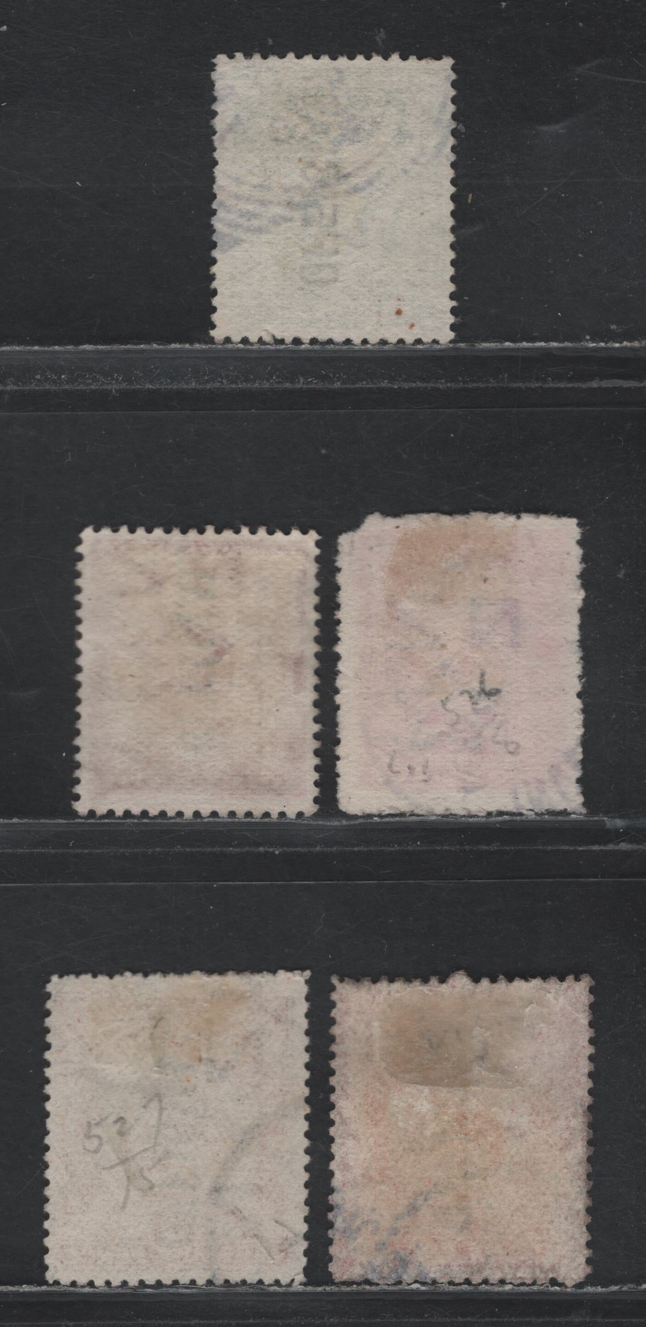 Lot 374 New Zealand SG#O69, O78, O61, O63, O64 1/2d - 6d Green - Bright Carmine Pink , 1907-1911 Official Overprinted Pictorial Issue, 5 Fine/Very Fine Used Singles, Star & NZ Wmk, Cowan Paper, Perfs 14 and 14x15.