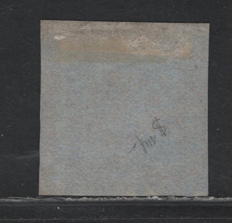 Lot 393 New Brunswick (C) SC#1 3d Red , 1851 Pence Issue, A Very Good Used Single, Lightly Cancelled 4 Margin Example With Very Close Margins, Margin Above 'New" Being Expertly Added & Design Painted In