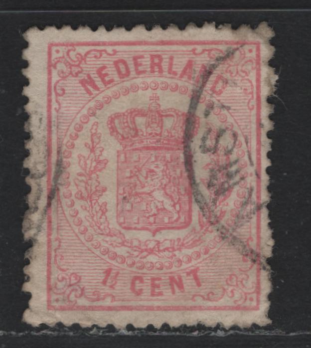 Lot 309 Netherlands SC#20 1.5c Rose , 1869-1871 Arms Issue, A Fine Used Single, Comb Perf 13.25