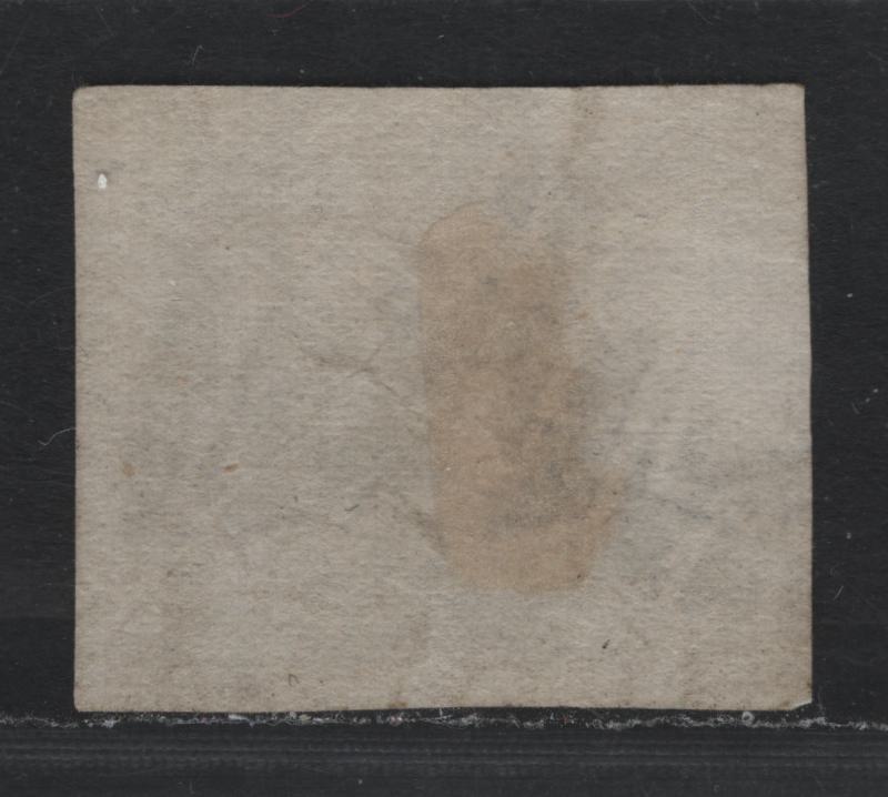 Lot 333 Transvaal SG#21 1d Black , 1870-1871 Arms Issue, A Very Good Used Imperf Single, Two Grid Cancel Strikes, Light Diagonal Crease