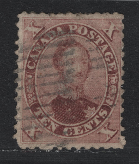 Lot 355 Canada (C) #17 10c Red Lilac , 1859-1864 First Cents Issue, A Fair Used Single, Cents-N Paper, Perf 11.75, Unusual Perf For This Shade, Usually Associated With The Last Printings.