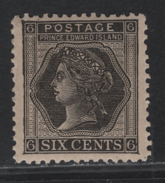 Lot 384 Prince Edward Island (C) #15 6c Black , 1872 Queen Victoria Cents Issue, A VFNH Single, Perf 12.25x12