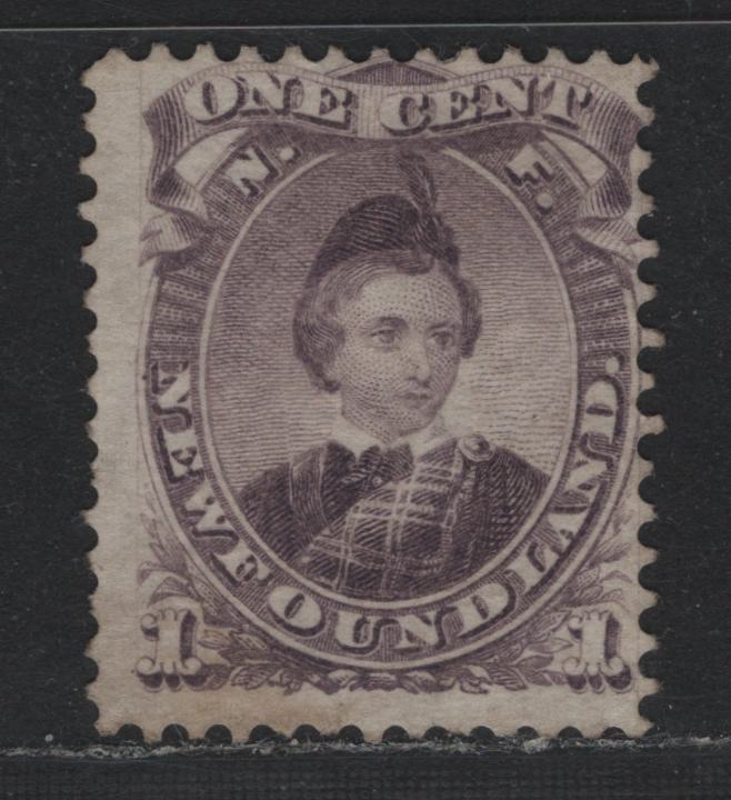 Lot 388 Newfoundland #32 1c Violet , 1868-1894 2nd Cents Issue, A Very Good Unused Single, Cents-X Paper, Perf 12