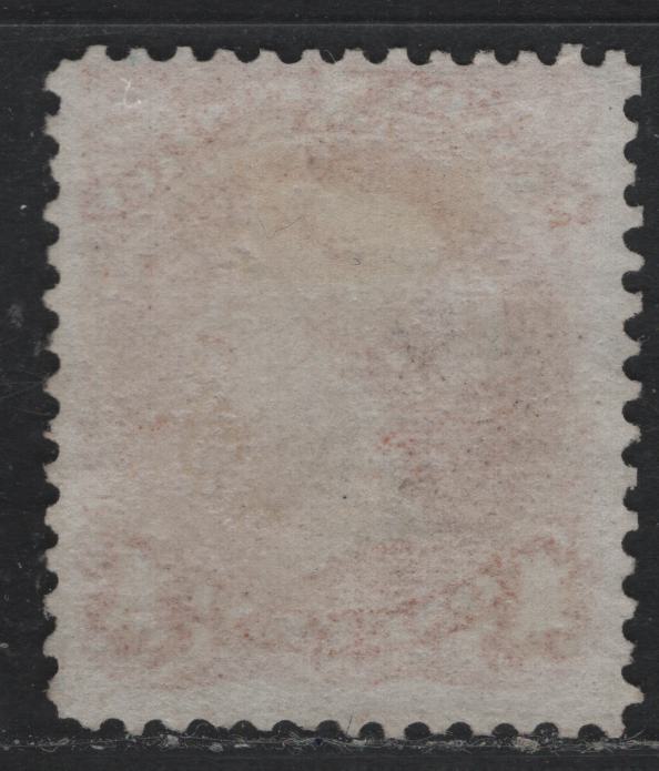 Lot 306 Canada #22b 1c Brown Red , 1868-1876 Large Queen Issue, A Fine Unused Single, FO-O Paper, Perf 12.1, Fresh Unused Example On Thin, Translucent Paper, No Plate Dot Under Third Scallop Of LL Ornament.