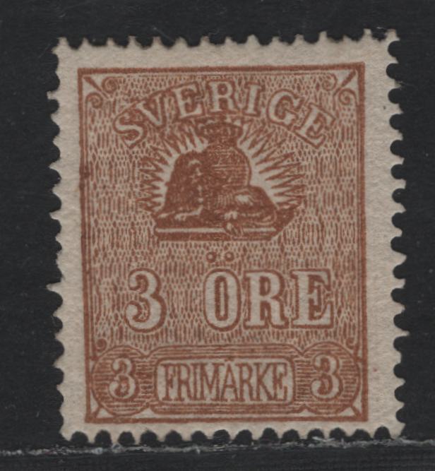 Lot 359 Sweden SC#13e (Facit14Bd) 3o Orange Brown , 1862-1869 Lion & Arms Issue, A VFOG Single, Type II